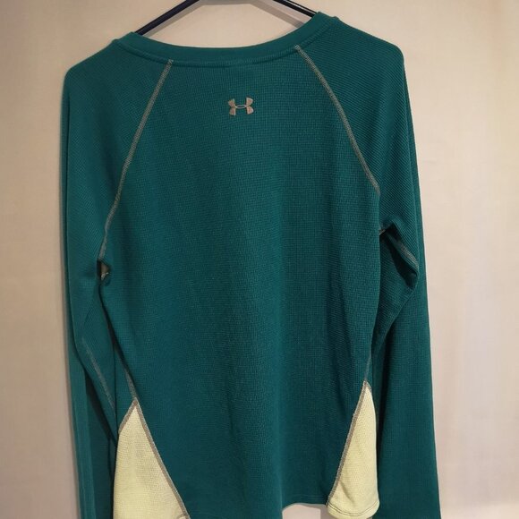 Under Armour Ladies Size Large Green w/ Off White Cold Gear Long Sleeve T-Shirt - Picture 2 of 5